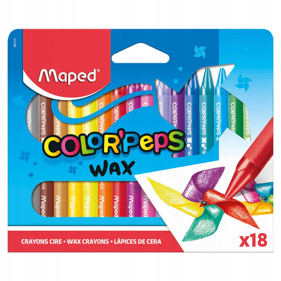 Kredki COLORPEPS świecowe 18 kolorów 861012 MAPED