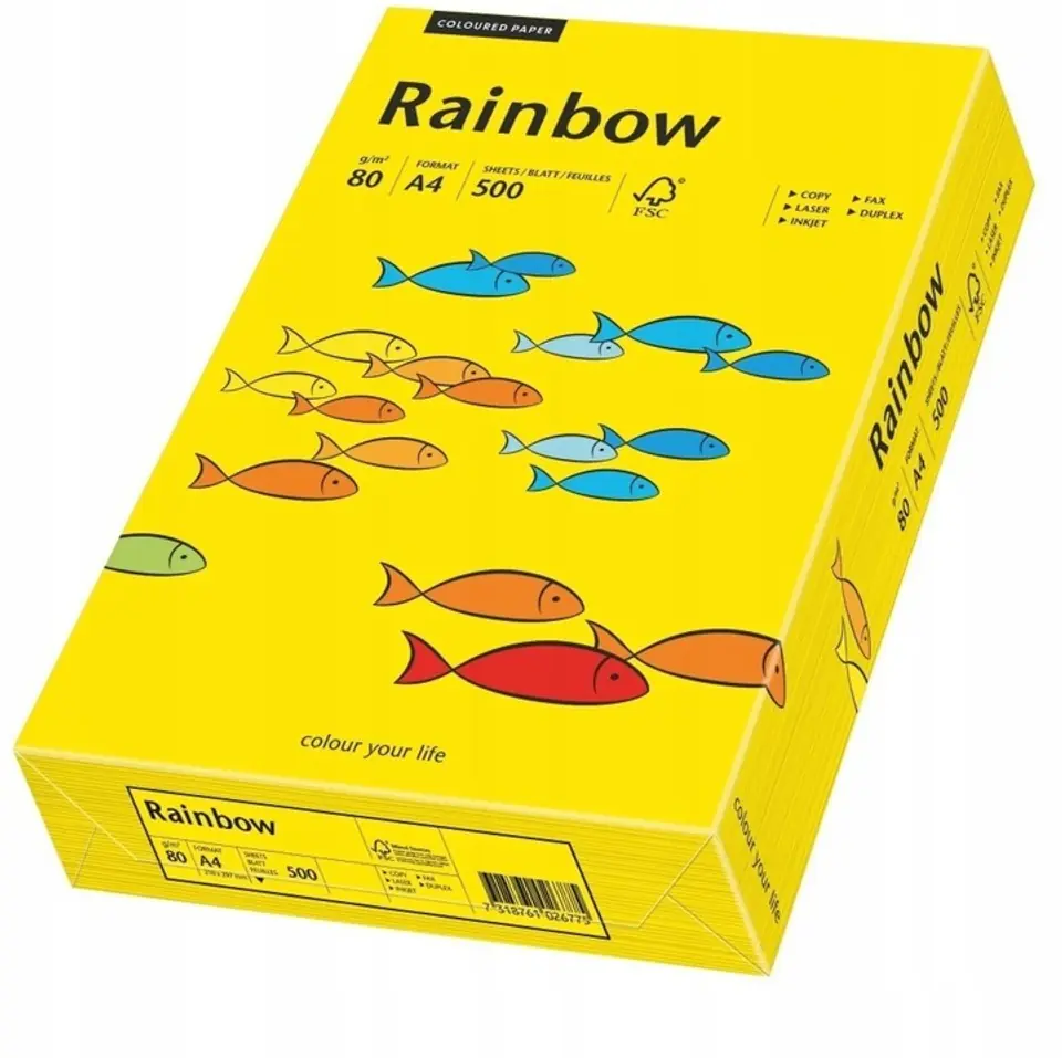 Papier ksero A4 80g RAINBOW R18 ciemnożółty 88042387