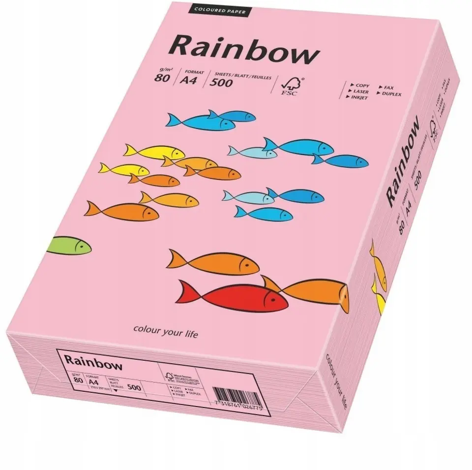 Papier ksero A4 80g RAINBOW R55 różowy 88042541