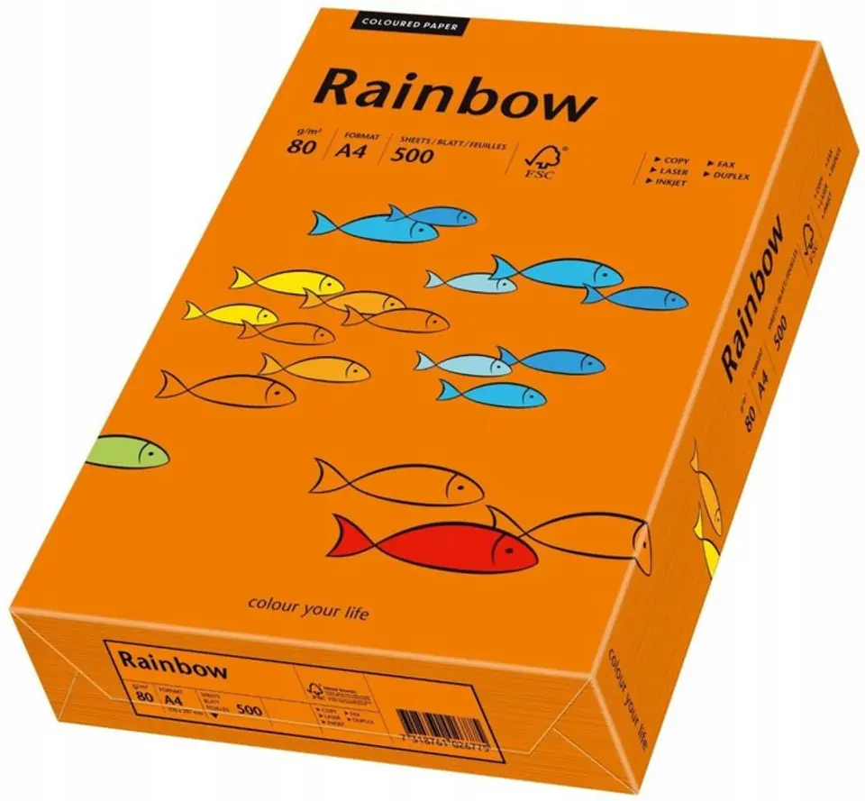 Papier ksero A4 80g RAINBOW R26 ciemnopomarańczowy 88042453