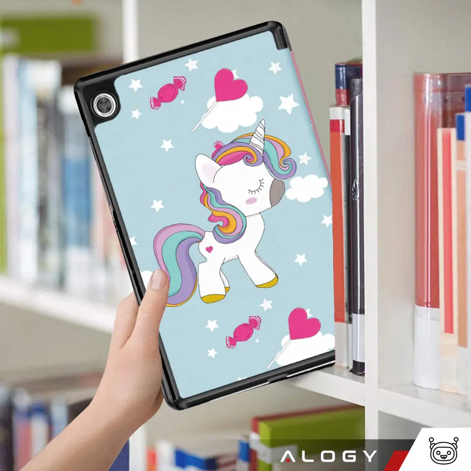 Etui do Samsung Galaxy Tab A9 2023 8.7" X110/X115 obudowa na tablet Case Alogy Book Cover Unicorn Jednorożec niebieskie