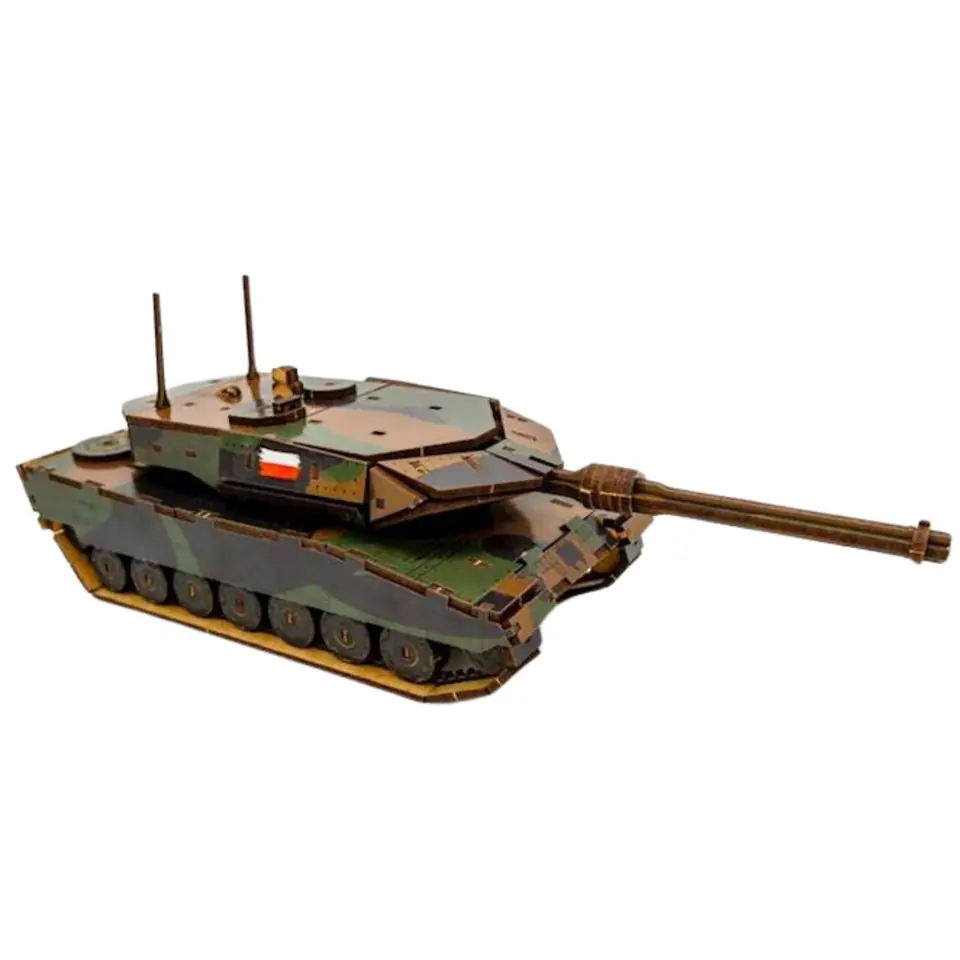 CZOŁG POJAZD WOJSKOWY PUZZLE DREWNIANE MODEL 3D WOJSKO UKŁADANKA ...