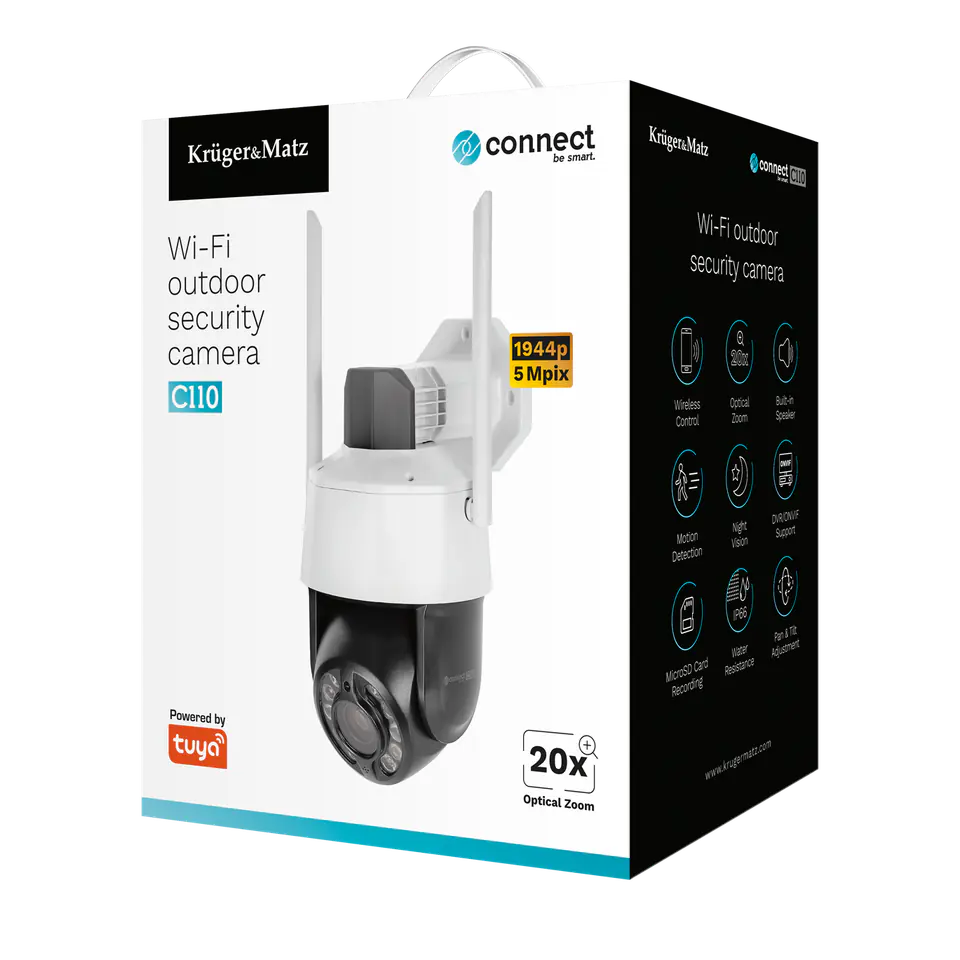 Kamera Wi-Fi Kruger&Matz Connect C110 Tuya 5Mpix zoom mikrofon głośnik