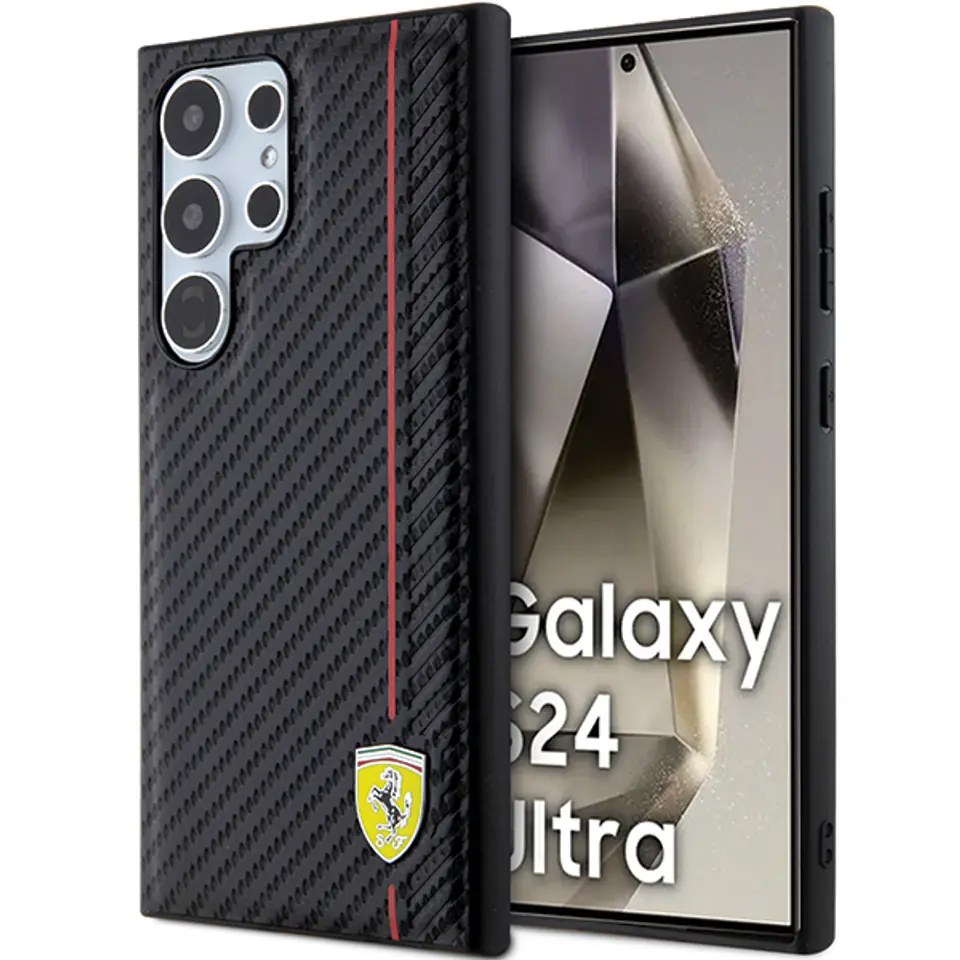 Ferrari FEHCS24SN3DUR S24 S921 czarny/black hardcase Carbon Printed Line