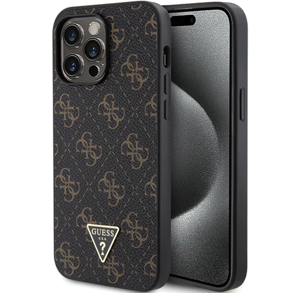 Guess GUHCP13XPG4GPK iPhone 13 Pro Max 6.7" czarny/black hardcase 4G Triangle Metal Logo