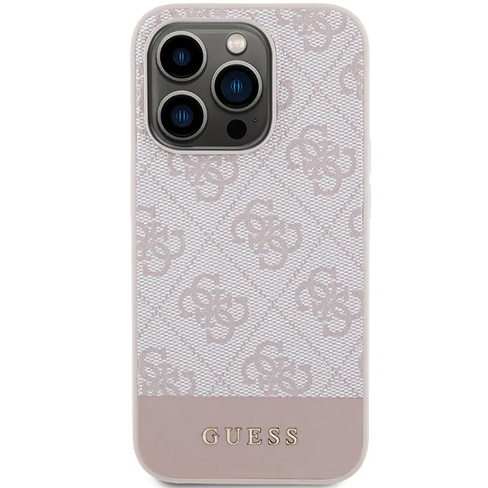 Guess GUHCP14XG4GLPI iPhone 14 Pro Max 6,7" różowy/pink hard case 4G Stripe Collection