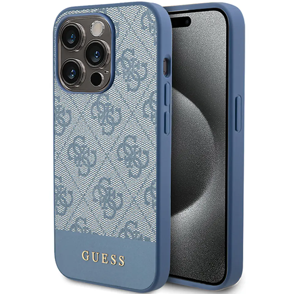 Guess GUHCP15LG4GLBL iPhone 15 Pro 6.1" niebieski/blue hardcase 4G Stripe Collection