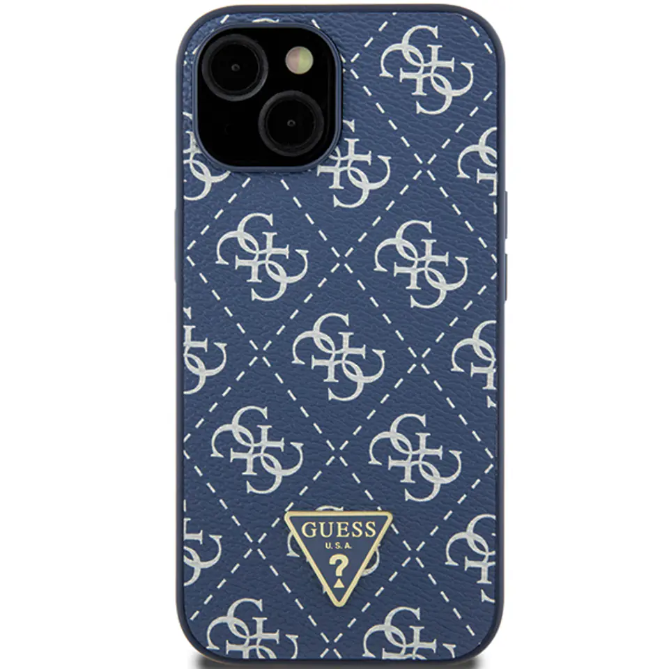 Guess GUHCP15LPG4GPB iPhone 15 Pro 6.1" niebieski/blue hardcase 4G Triangle Metal Logo
