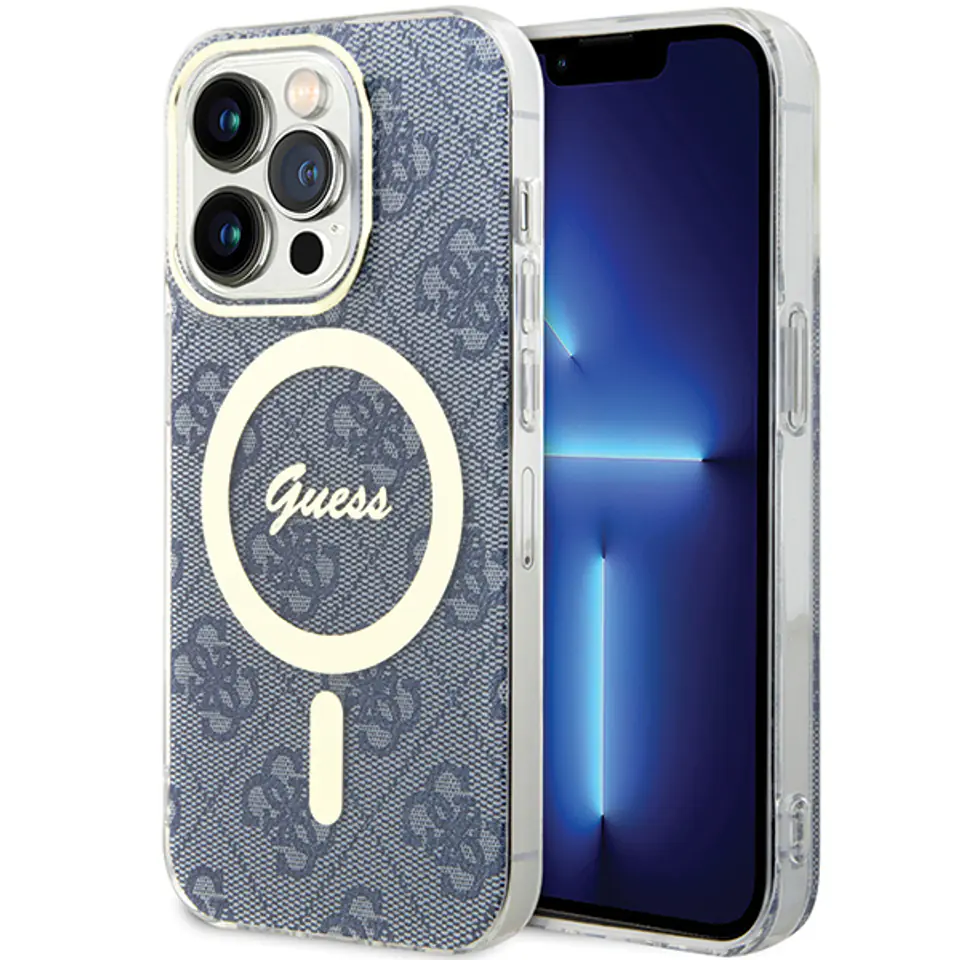 Guess GUHMP15LH4STB iPhone 15 Pro 6.1" niebieski/blue hardcase IML 4G MagSafe