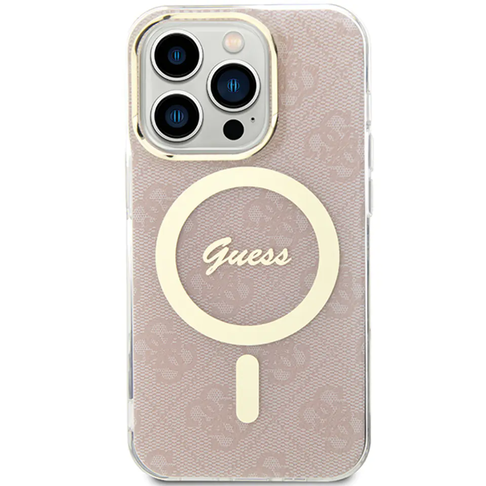 Guess GUHMP15XH4STP iPhone 15 Pro Max 6.7" rózowy/pink hardcase IML 4G MagSafe