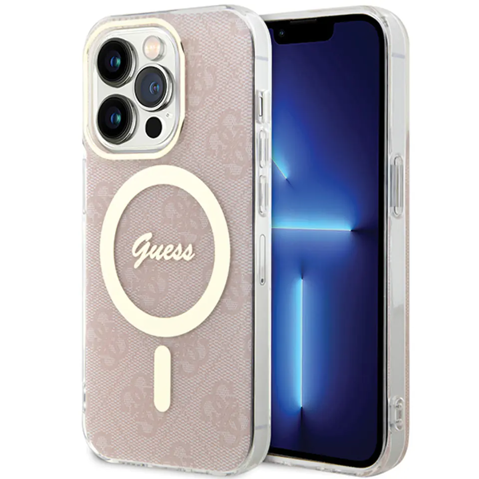 Guess GUHMP15XH4STP iPhone 15 Pro Max 6.7" rózowy/pink hardcase IML 4G MagSafe