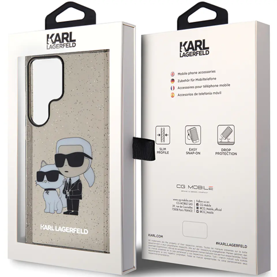 Karl Lagerfeld KLHCS24MHNKCTGK S24+ S926 czarny/black hardcase Glitter Karl&Choupette
