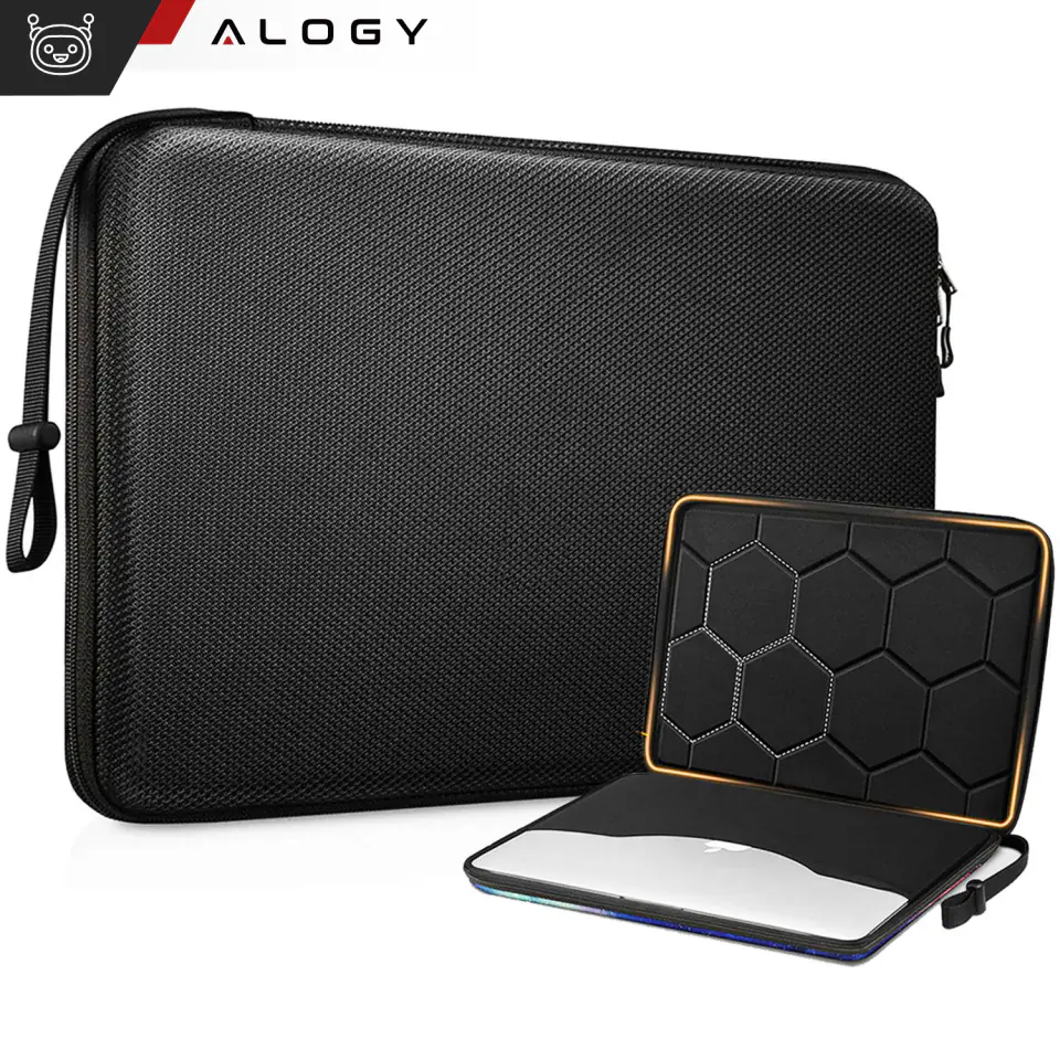 Torba na laptopa do MacBooka Air Pro 13.3" Alogy Hard Foam Bag etui ochronne teczka 13-14" Czarna