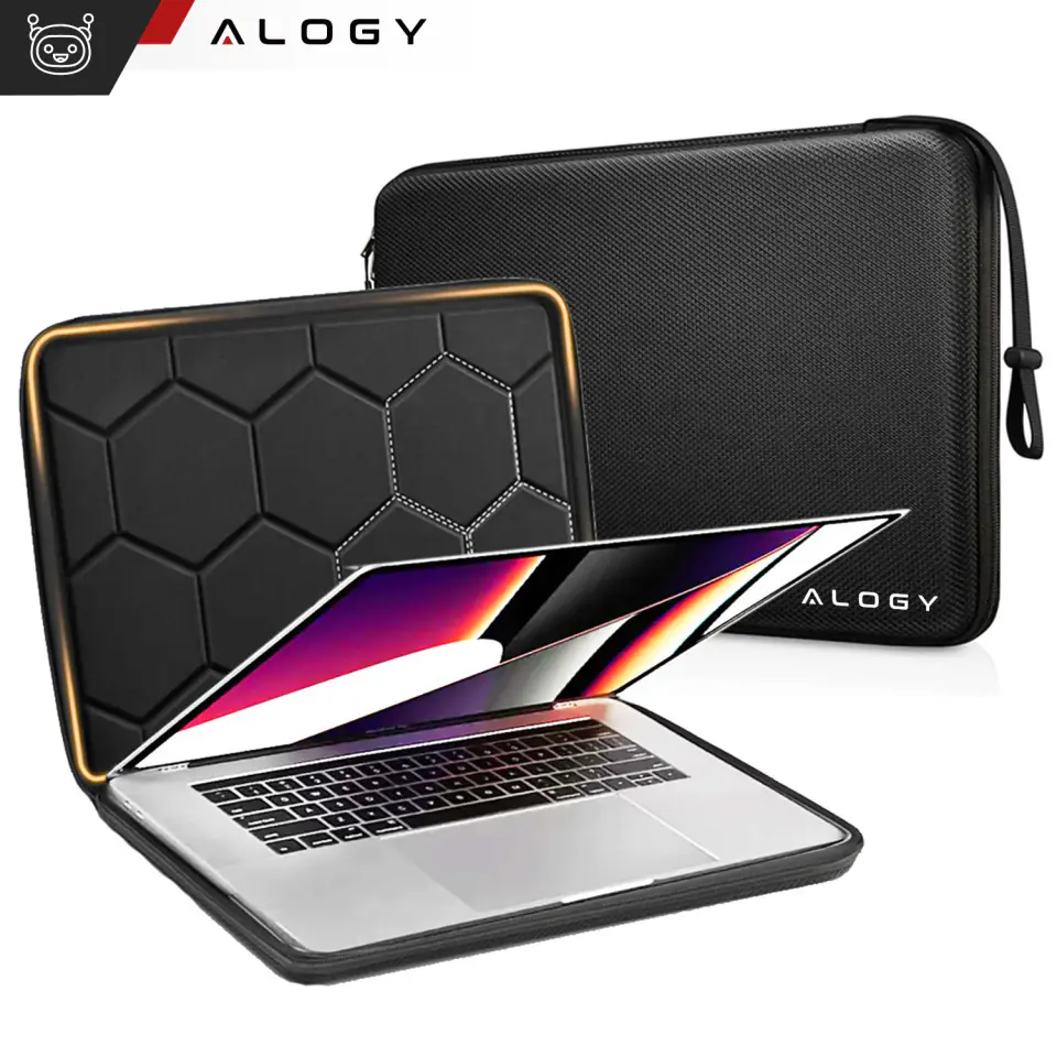 Torba na laptopa do MacBooka Air Pro 13.3" Alogy Hard Foam Bag etui ochronne teczka 13-14" Czarna