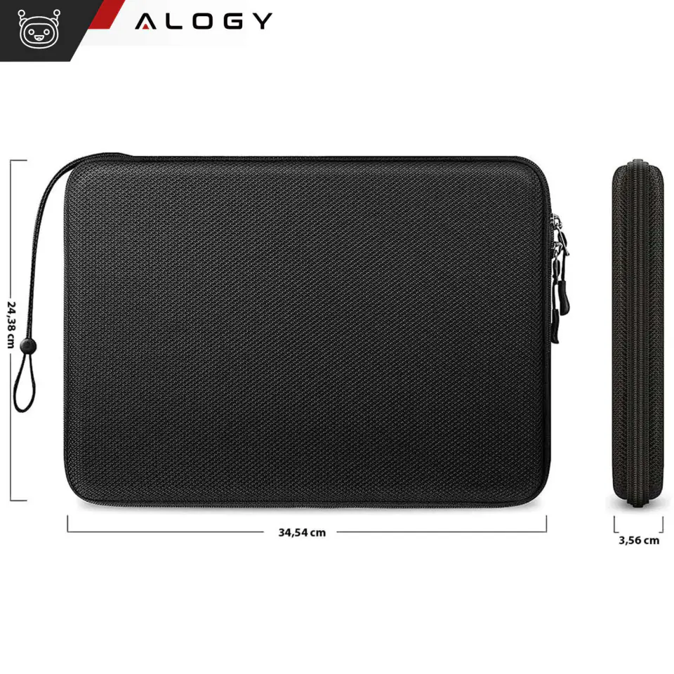 Torba na laptopa do MacBooka Air Pro 13.3" Alogy Hard Foam Bag etui ochronne teczka 13-14" Czarna