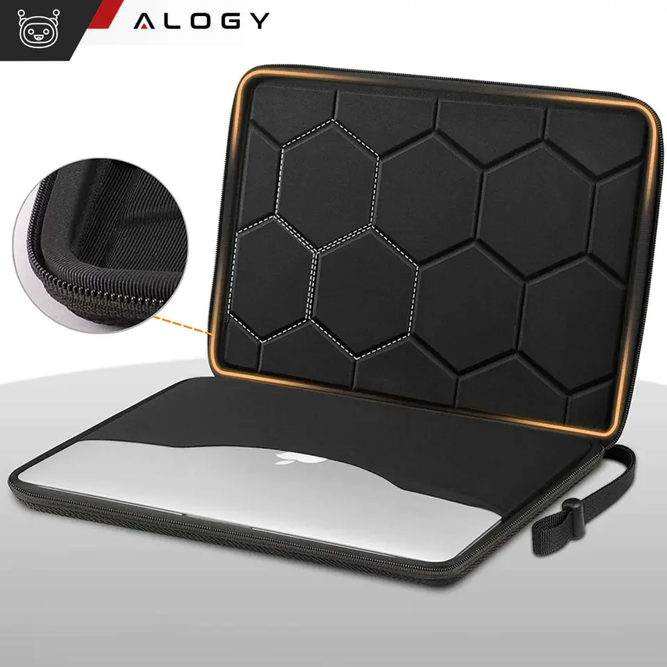 Torba na laptopa do MacBooka Air Pro 13.3" Alogy Hard Foam Bag etui ochronne teczka 13-14" Czarna