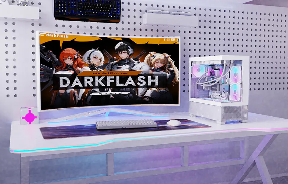 Obudowa komputerowa Darkflash DS900 AIR (biała) + 6 wentylatorów ARGB