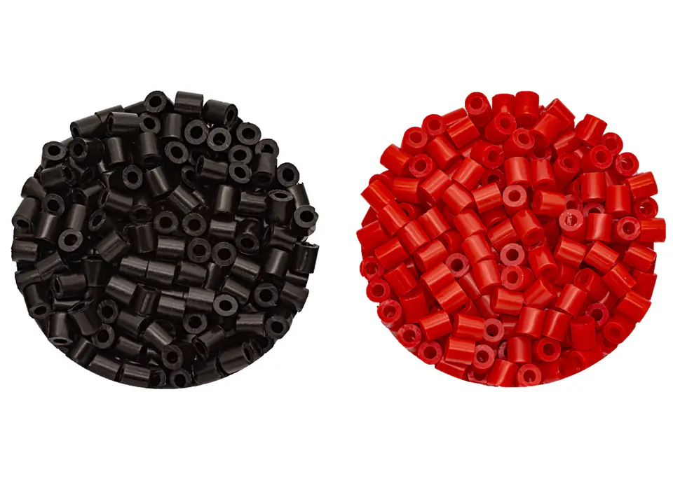 Ironing Beads approx. 1000 pieces, Ironing machines, Ironing machines, 2 Colors, Stock - RED AND BLACK