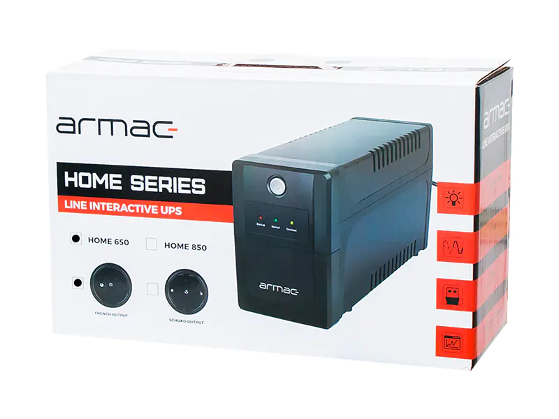 Nödströmförsörjning UPS hem Armac 650E 2x RJ45 USB