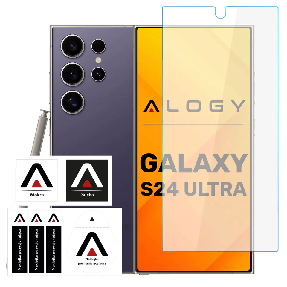 Szkło hartowane do Samsung Galaxy S24 Ultra ochronne szkiełko na ekran 9H Alogy Pro+