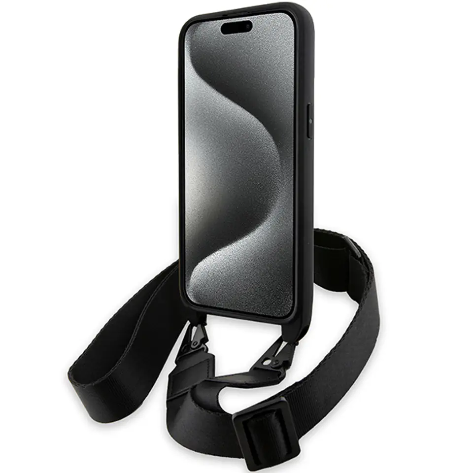 BMW BMHCP15L23PSCCK iPhone 15 Pro 6.1" czarny/black hardcase M Edition Carbon Stripe & Strap