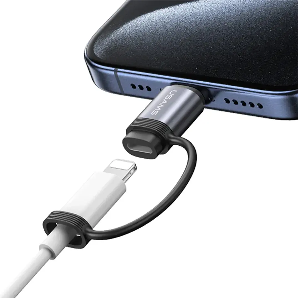 USAMS Adapter AU17 Lightning - USB-C30W stalowy/aluminium SJ677LN01 (US-SJ677)