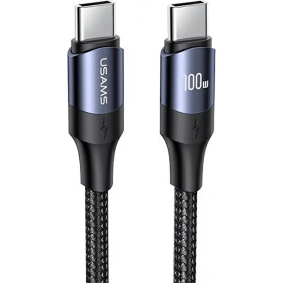 USAMS Kabel U71 USB-C na USB-C 1,2m 100W PD Fast Charge czarny/black SJ524USB01 (US-SJ524)