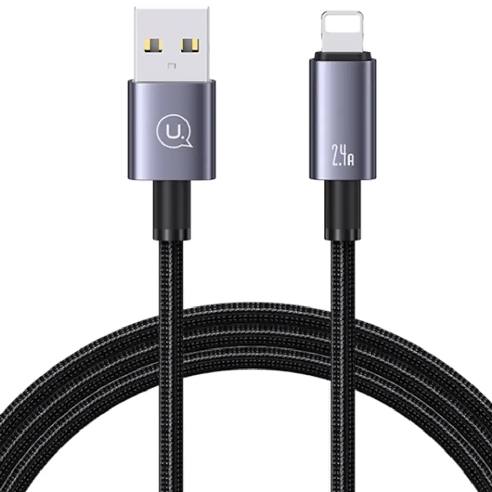 USAMS Kabel USB na Lightning 2,4A 1,2m Fast Charging stalowy/tarnish SJ667USB01 (US-SJ667)