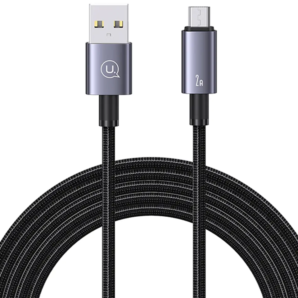 USAMS Kabel USB na Micro-USB 2A 2m Fast Charging stalowy/tarnish SJ670USB01 (US-SJ670)