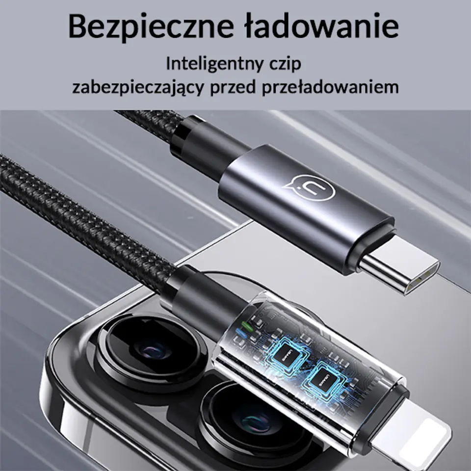 USAMS Kabel USB-C na Lightning 30W 1,2mFast Charging stalowy/tarnish SJ662USB01 (US-SJ662)