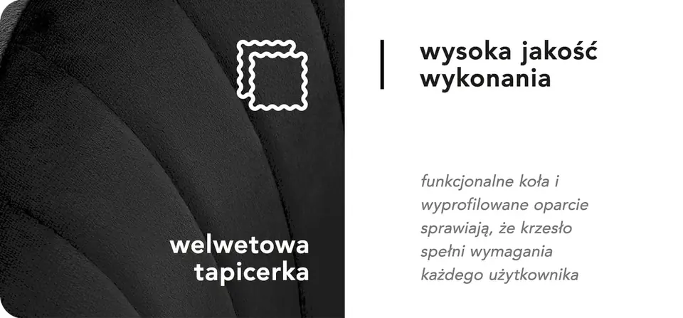 4Rico krzesło obrotowe QS-OF212G aksamit czarne