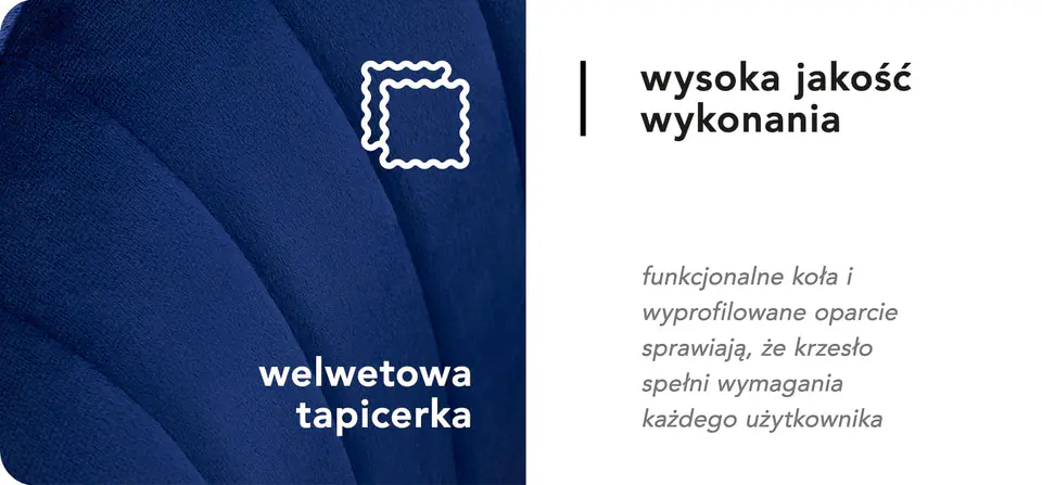 4Rico krzesło obrotowe QS-OF212G aksamit granatowe