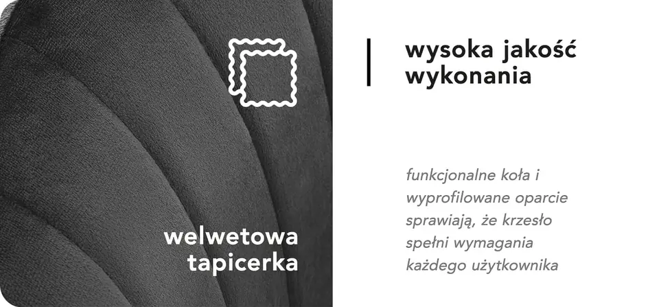 4Rico krzesło obrotowe QS-OF212G aksamit szare