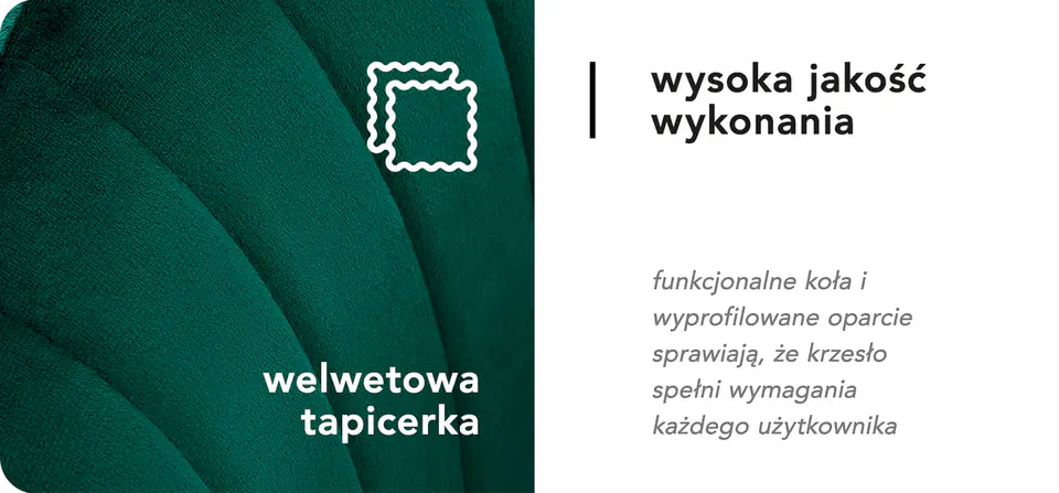 4Rico krzesło obrotowe QS-OF212G aksamit zielone