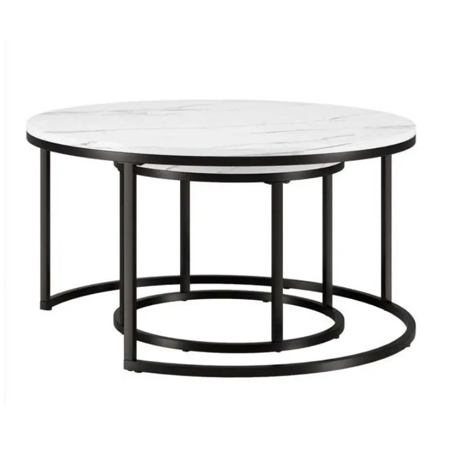 Zestaw okrągłych stolików kawowych 60 i 80 cm STL14BCZ