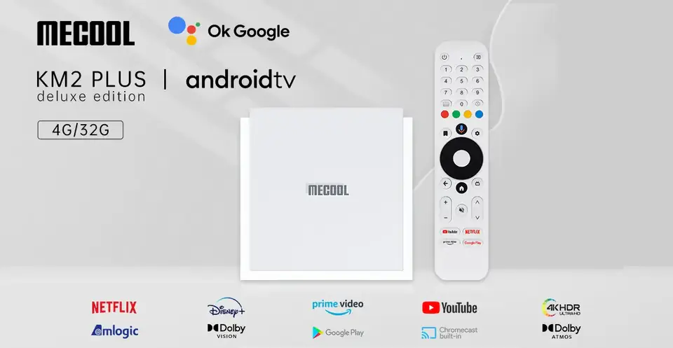 Android TV BOX MECOOL KM2 Plus Deluxe 4K Wi-Fi 6