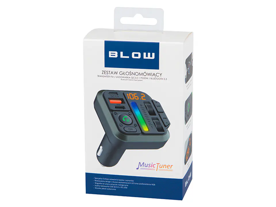 Transmiter FM Blow Bluetooth +QC3.0 +PD20W