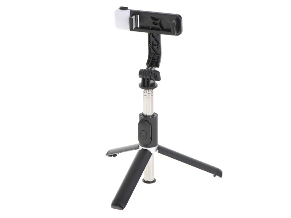 Selfie holder stick with tripod tripod black