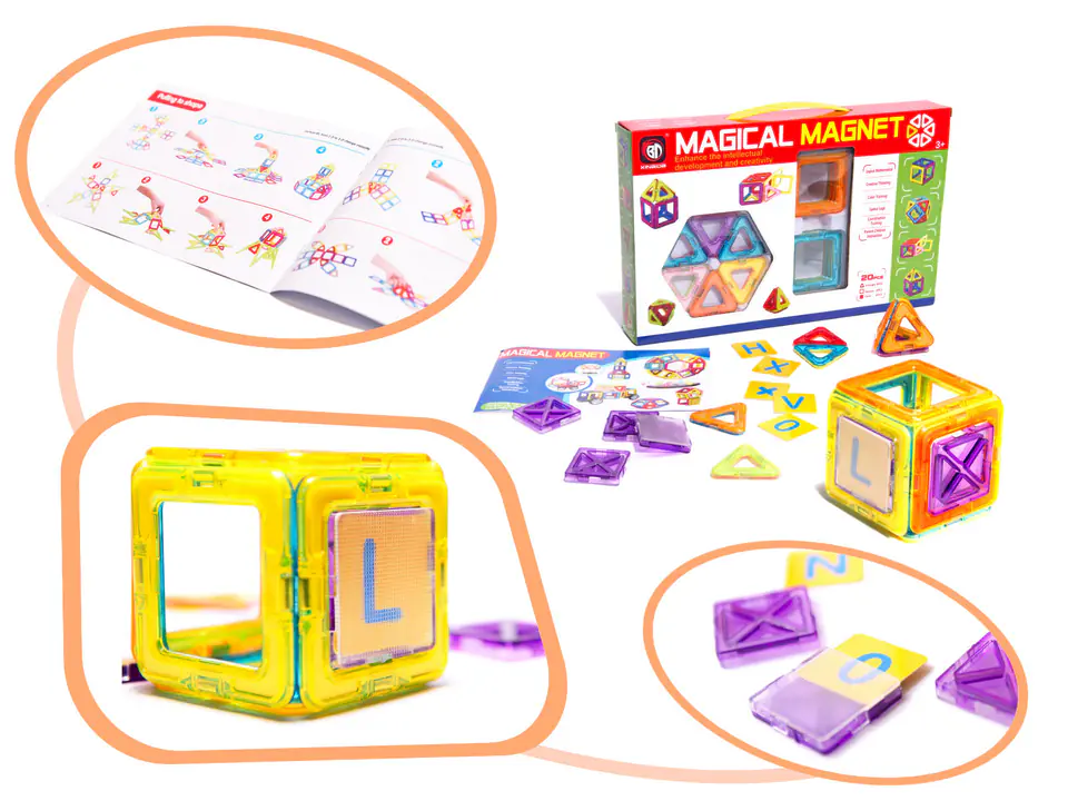 Magnetic blocks colorful MAGICAL MAGNET 20PCS
