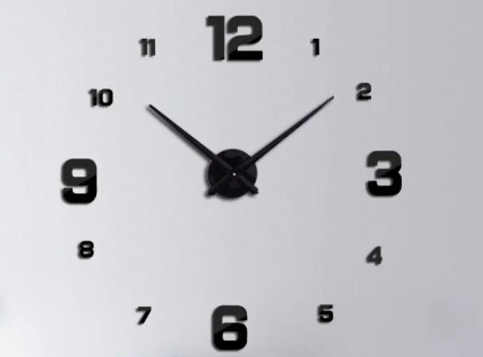 Black Wall Clock 4 large digits