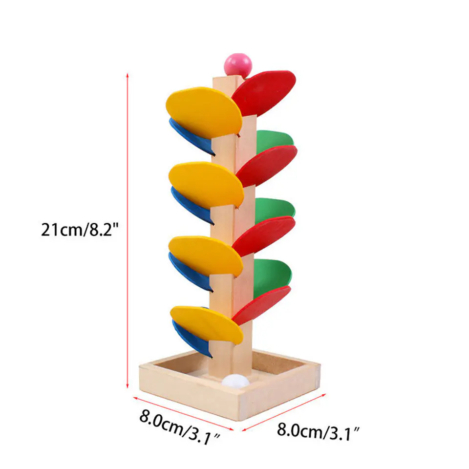 Educational tree blocks wooden ball track