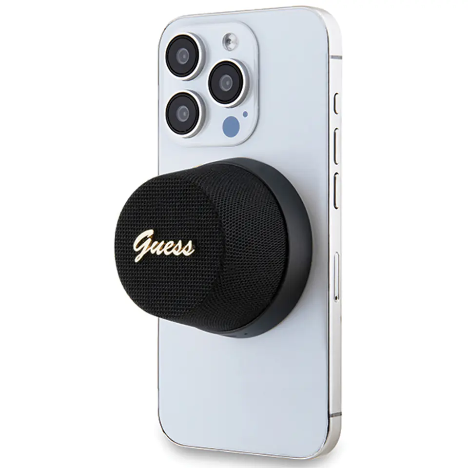 Guess głośnik Bluetooth GUWSC3ALSMK Speaker Stand czarny/black Magnetic Script Metal