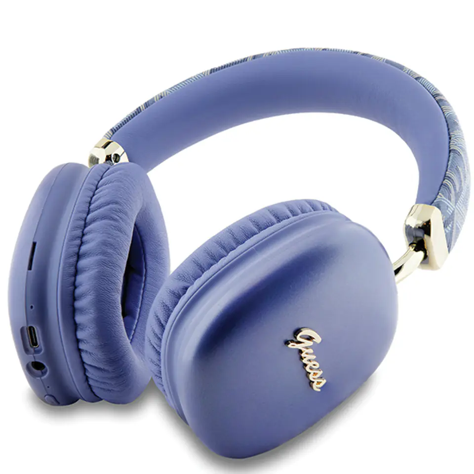 Guess słuchawki nauszne BluetoothGUBHK1GCTCSU fioletowy/purple Gcube Metallic Script Logo
