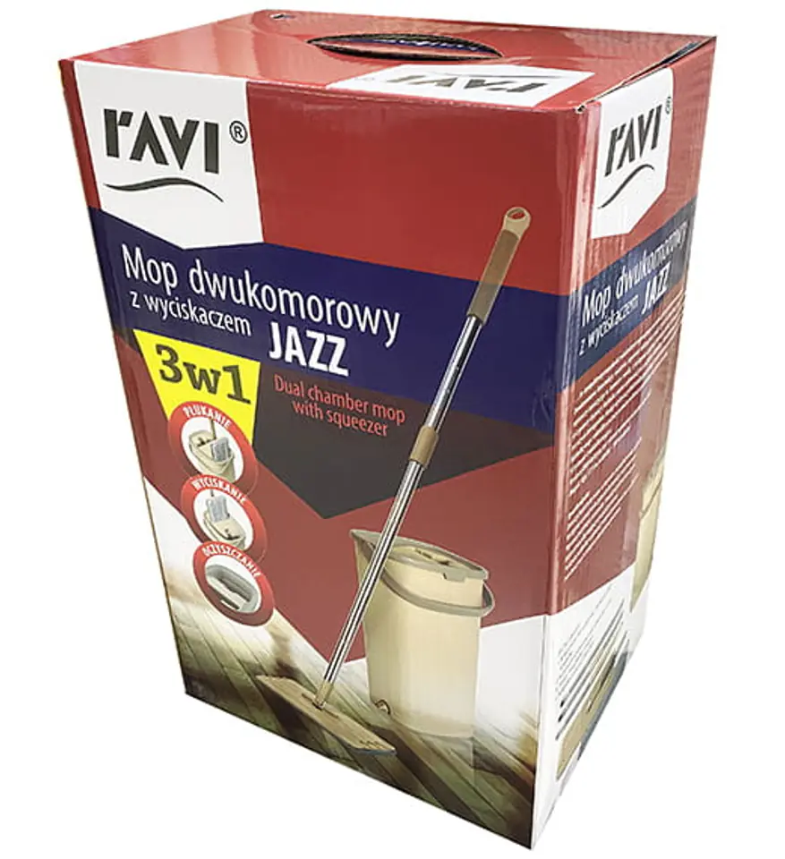 Mop dwukomorowy z wyciskaczem Jazz 3w1