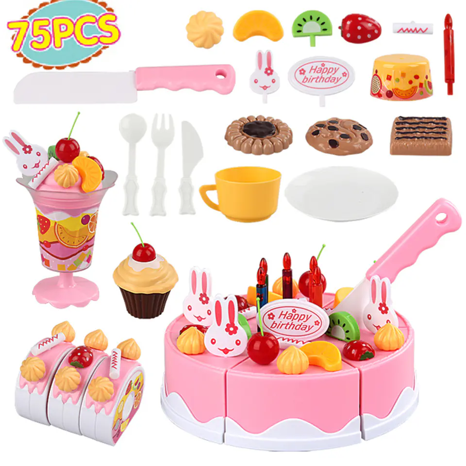 Birthday Cake for Slicing Kitchen 75 el. pink