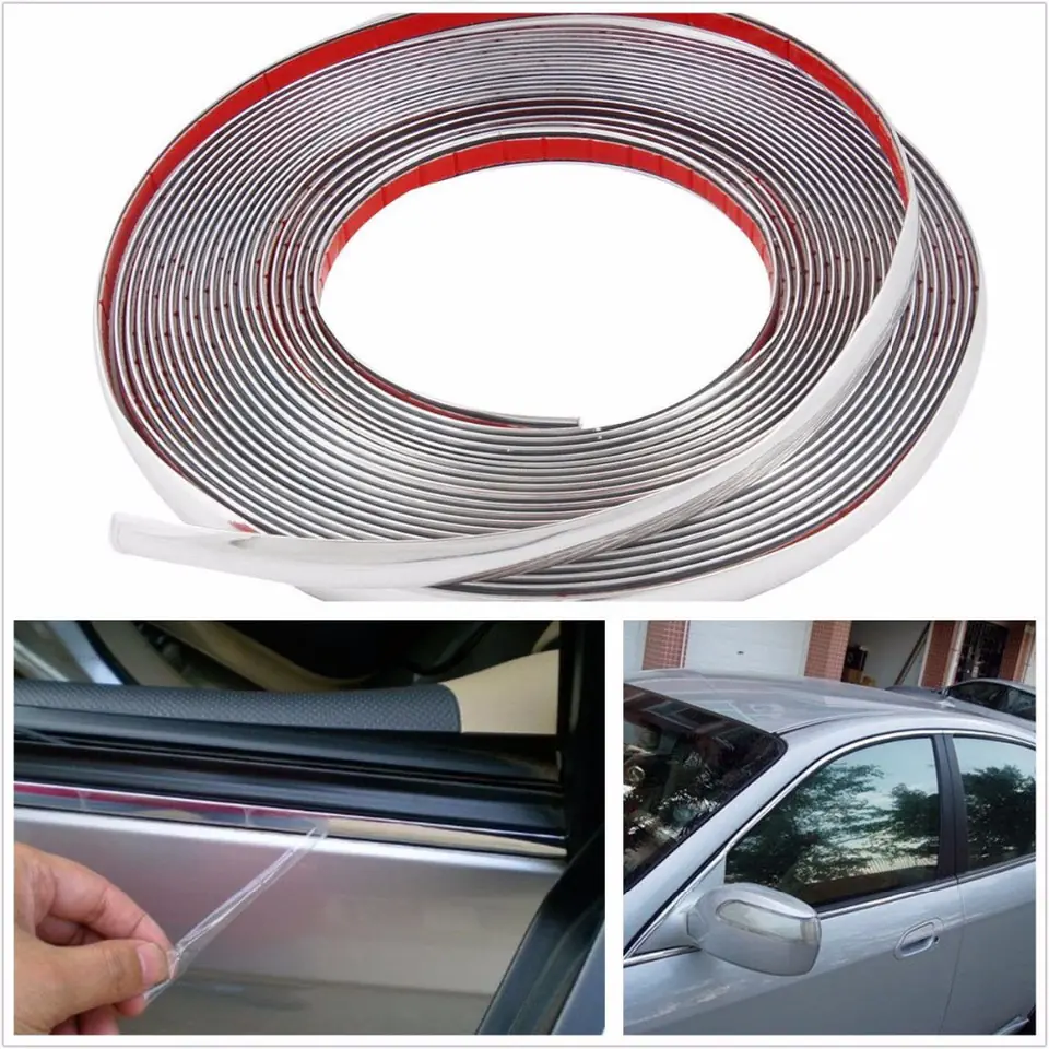 Chrome decorative self-adhesive strip for car 6mm x 15m