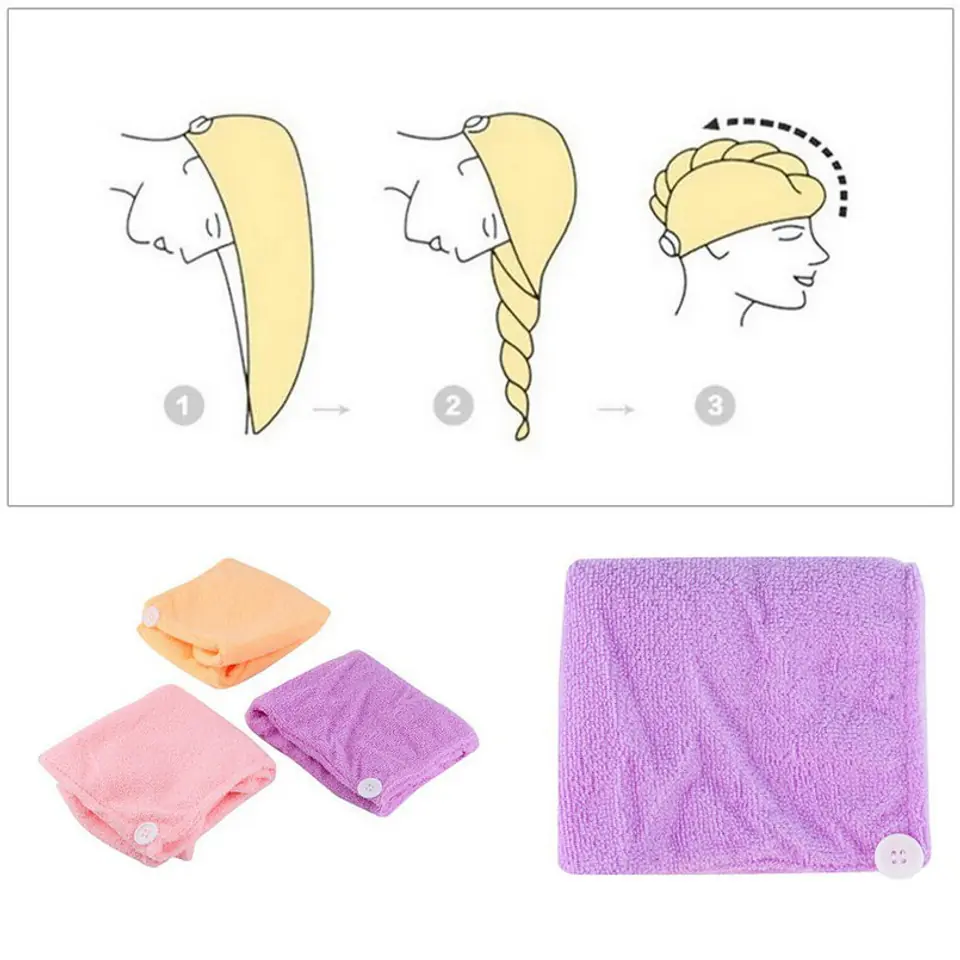 Hair towel - microfiber mix color