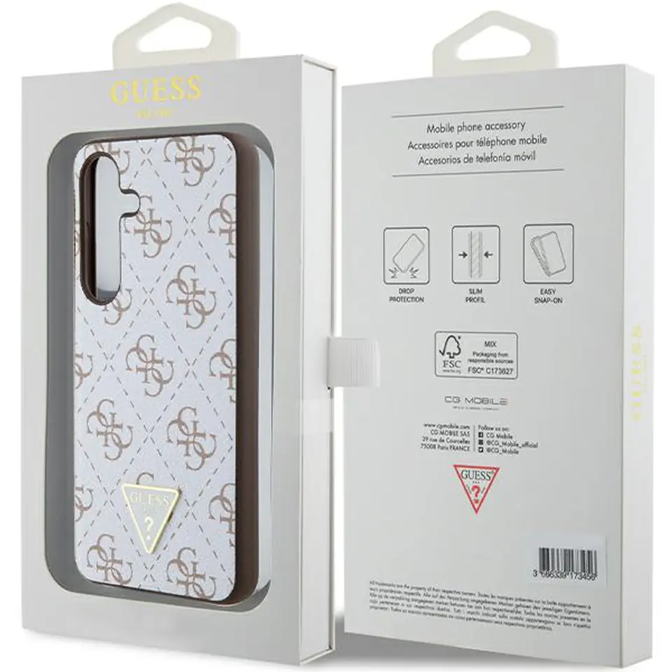 Guess GUHCS24MPG4GPH S24+ S926 biały/white hardcase 4G Triangle