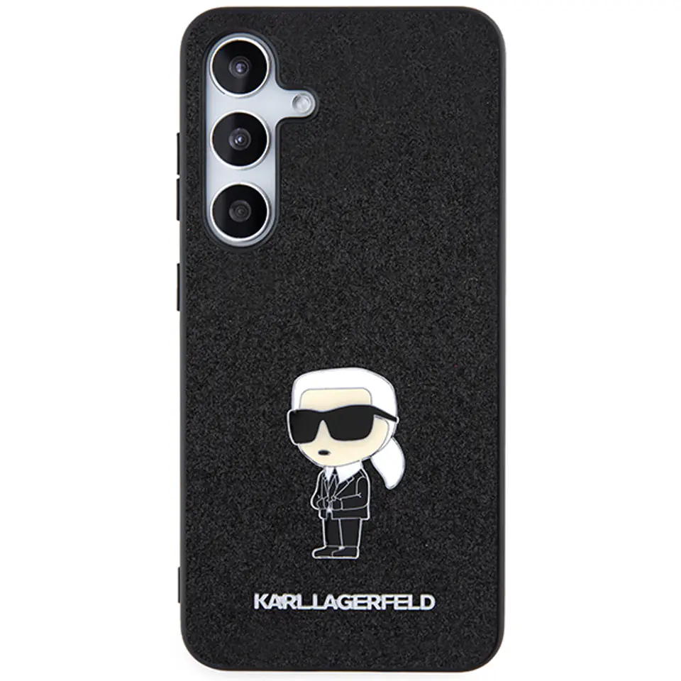Karl Lagerfeld KLHCS24SGKNPSK S24 S921  czarny/black hardcase Fixed Glitter Ikonik Logo Metal Pin