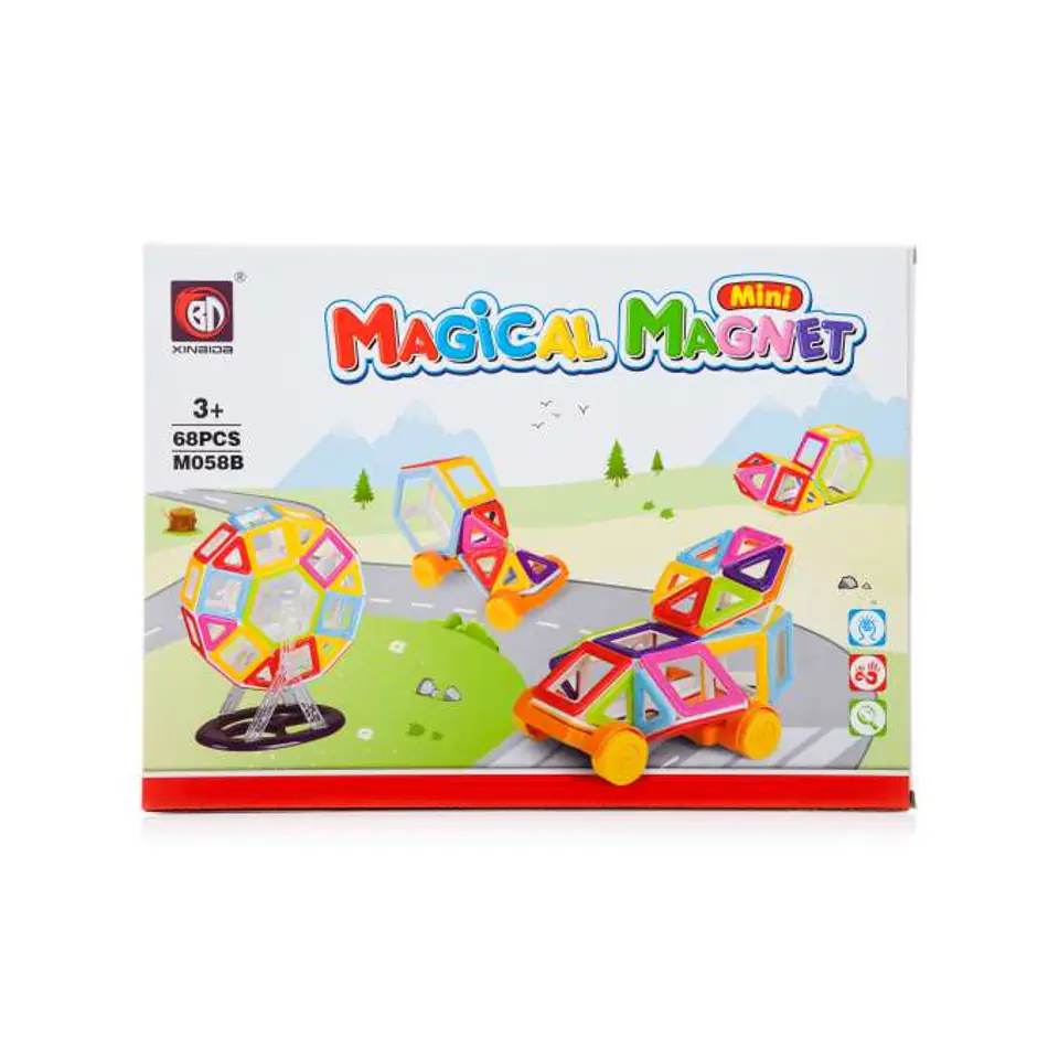 Klocki magnetyczne MAGICAL MAGNET MINI 68SZT 3+